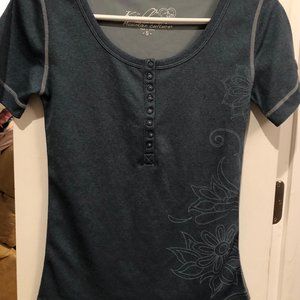 Kuhl Womens Blue Floral Print Top Small